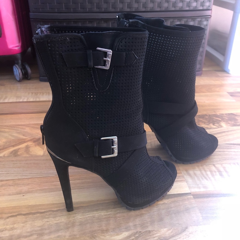 Juicy Couture High Heeled Open Toe Boots